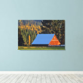 1911年にトロイアの近くに建てられた農家の赤い納屋 キャンバスプリント (インサイチュ (ウッドフロア))