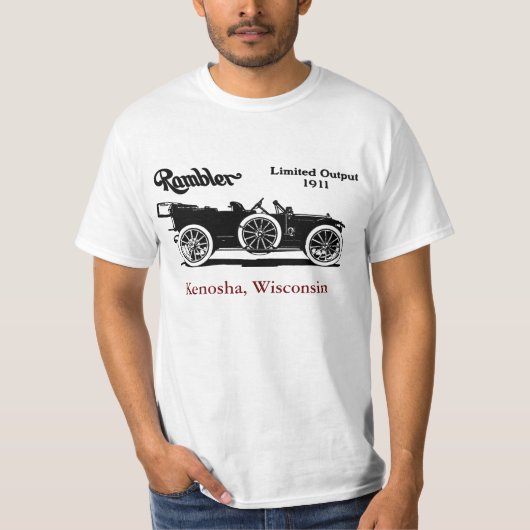1911年ブラブラ歩く人、Kenoshaのウィスコンシンのワイシャツの Tシャツ (正面)