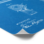 1911年自動銃特許スケッチプリント ポスター (角)