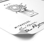 1911年自動銃特許スケッチプリント ポスター (角)