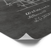 1911年飛んでいる機械飛行機特許スケッチプリント ポスター (角)