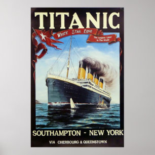 1912タイタニックホワイトスターラインヴィンテージ ポスター