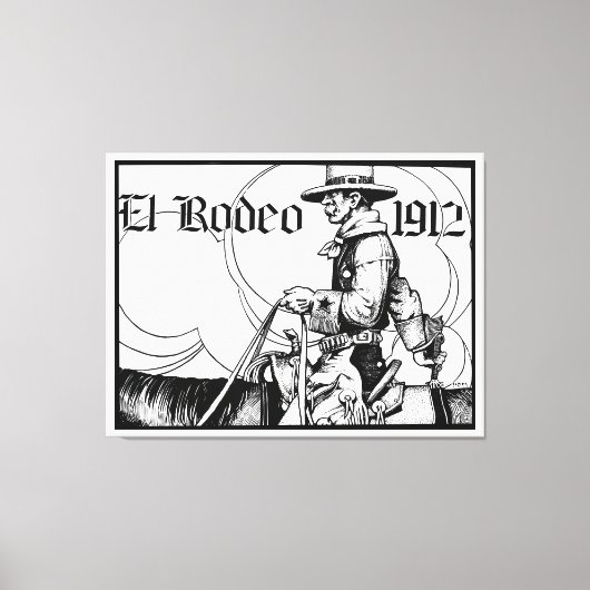 1912ロデオカウボーイカントリー西アート キャンバスプリント (正面)