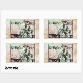 1912ロデオカウボーイカントリー西アート 長方形シール (シート)