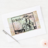 1912ロデオカウボーイカントリー西アート 長方形シール (封筒)