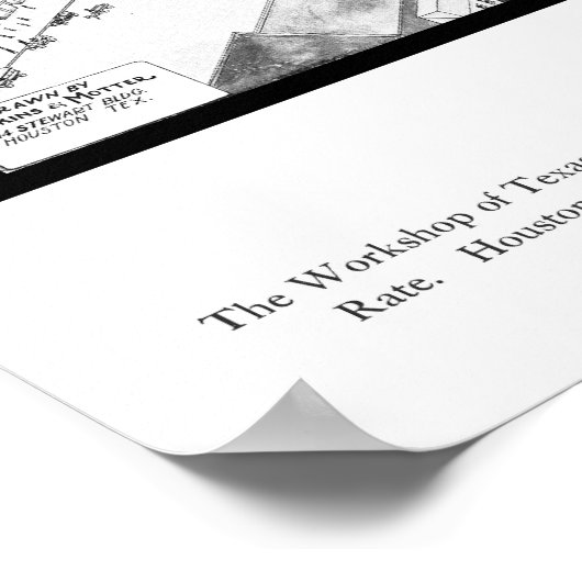 1912年からテキサス州ヒューストンの地図 ポスター (角)