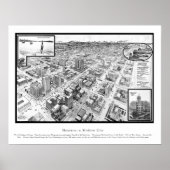 1912年からテキサス州ヒューストンの地図 ポスター (正面)