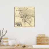 1912年のカリフォルニア州ロサンゼルス郡のビンテージ地図 ポスター (キッチン)