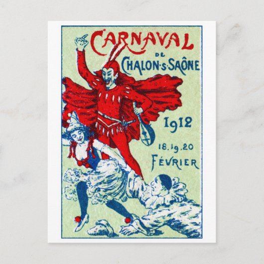 1912年のフランスのカルナバル ポストカード (正面)