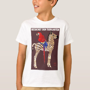 1912年のルートビッヒの訪問動物園のシマウマのコンゴウインコポスター Tシャツ