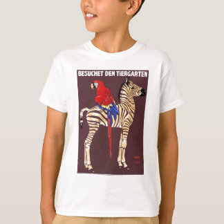 1912年のルートビッヒの訪問動物園のシマウマのコンゴウインコポスター Tシャツ