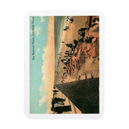 1912年ガルベストンのシーウォールテキサス州ヴィンテージ マグネット (縦)