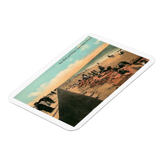 1912年ガルベストンのシーウォールテキサス州ヴィンテージ マグネット (左側)