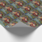 1912年サンタクロースと星天使クリスマス ラッピングペーパー (角)