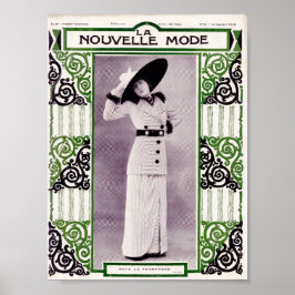 1912年スカートストライプのスーツ姿の女性 ポスター