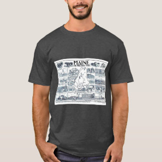 1912年メイン州のヴィンテージマップ Tシャツ