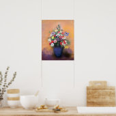 1912年以降の青い花瓶のアネモネと薄紫 ポスター (キッチン)