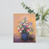 1912年以降の青い花瓶のアネモネと薄紫 ポストカード (スタンド正面)