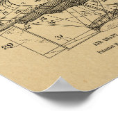 1912年旧飛行船飛行機特許スケッチプリント ポスター (角)