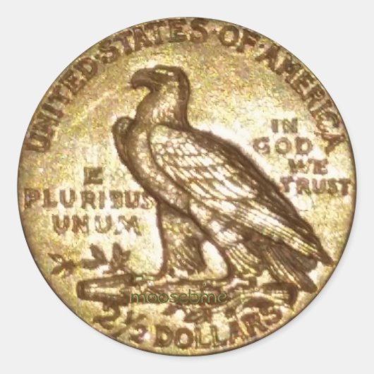 1912年製 2.5ドル 金貨イーグル ステッカー (正面)