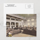 1912年頃シアトル、ユニオン旅客駅 ポストカード (正面/裏面)