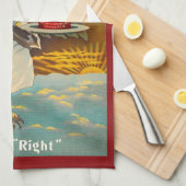 1912年頃魔法酵母フクロウとプリント キッチンタオル (四つ折り)