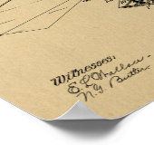 1912年飛んでいる機械飛行機特許スケッチ ポスター (角)