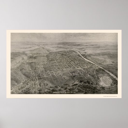 1912年 メイコン（ジョージア州）パノラマ地図 ポスター (正面)