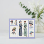 1912 Edwardianファッションコラージポストカード ポストカード (スタンド正面)