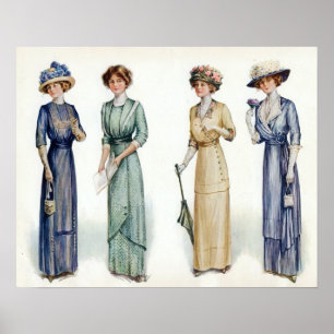 1912 Edwardian Fashion Poster ポスター