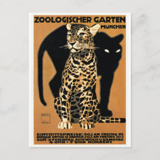 1912 Ludwig Hohlwein Leopard Munich Zoo Poster ポストカード