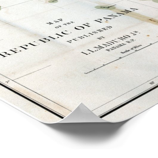 1912 Map of Panama ポスター (角)