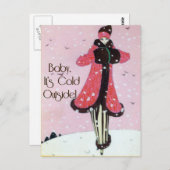 1913アールデコ冬ファッションシーン ポストカード (正面/裏面)