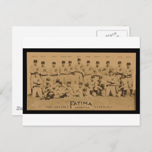 1913フィラデルフィアPhillies Fatimaたばこカード ポストカード (正面/裏面)