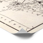 1913ベイ州通り鉄道地図ヴィンテージ ポスター (角)