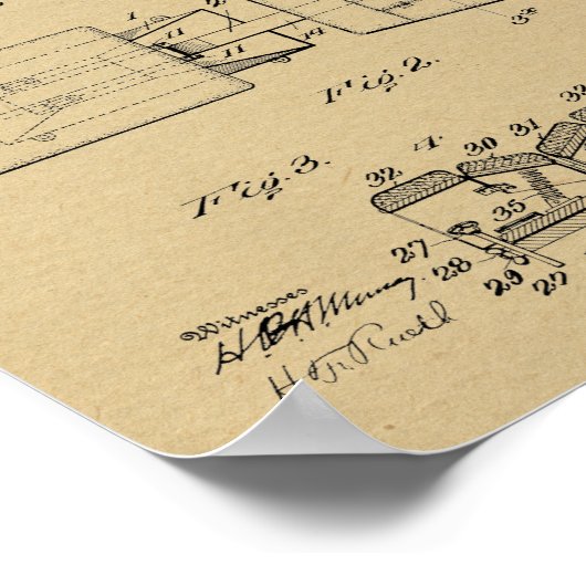 1913ヴィンテージカイロプラクティック表特許芸術プリント ポスター (角)