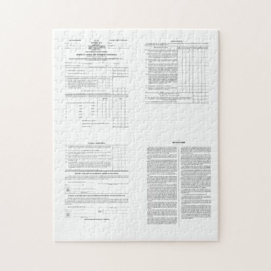 1913年からアメリカ初の所得税型枠1040 ジグソーパズル (縦)