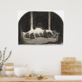 1913年のクリスマスナイトにジョン・バウアー・アートによる ポスター (キッチン)