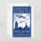 1913年のダルムシュタットのエア・ショー ポストカード (正面/裏面)