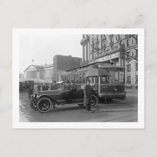 1913年の交通警察 ポストカード (正面)