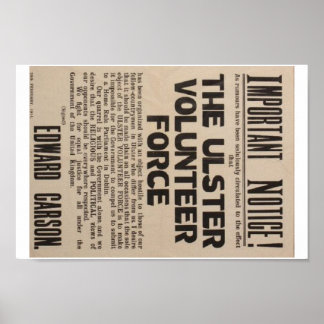 1913年アルスターのポスター。 ポスター