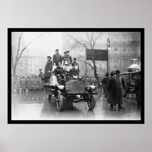 1913年ニューヨーク市の消防車91 ポスター (正面)