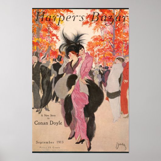1913年秋のファッション アールデコ Harper's Bazaar ポスター (正面)