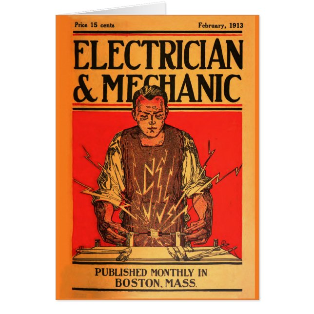 "1913年2月電気技師および整備士"のカード (正面)