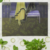 1913豪華: 淡黄緑ヴィンテージのファッションタマキビ キッチンタオル (折り畳み)