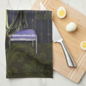 1913豪華: 淡黄緑ヴィンテージのファッションタマキビ キッチンタオル (四つ折り)