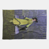 1913豪華: 淡黄緑ヴィンテージのファッションタマキビ キッチンタオル (横)