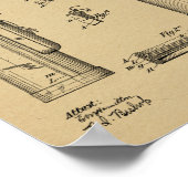 1914ゴルフキャディクラブバッグデザインパテントアートプリント ポスター (角)