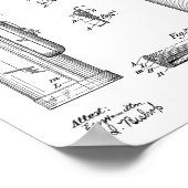 1914ゴルフキャディクラブバッグデザインパテントアートプリント ポスター (角)