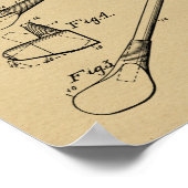 1914ゴルフクラブドライバーデザイン特許アートプリント ポスター (角)